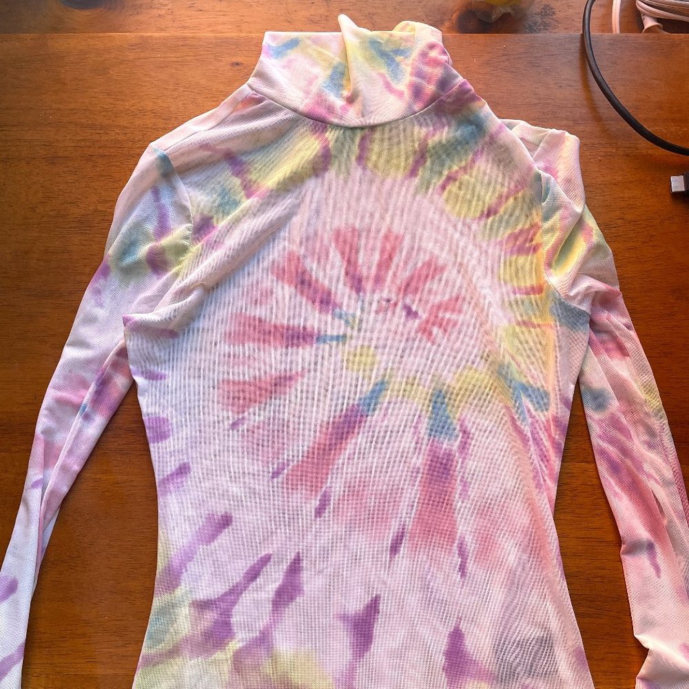 AFRM Zadie Power Mesh Turtleneck Top - size Small